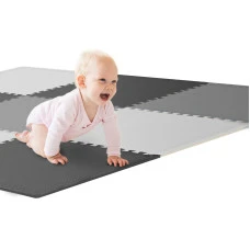 Мат-пазл Hop-Sport EVA 1см HS-A010PM - 9 частин чорний/білий/сірий