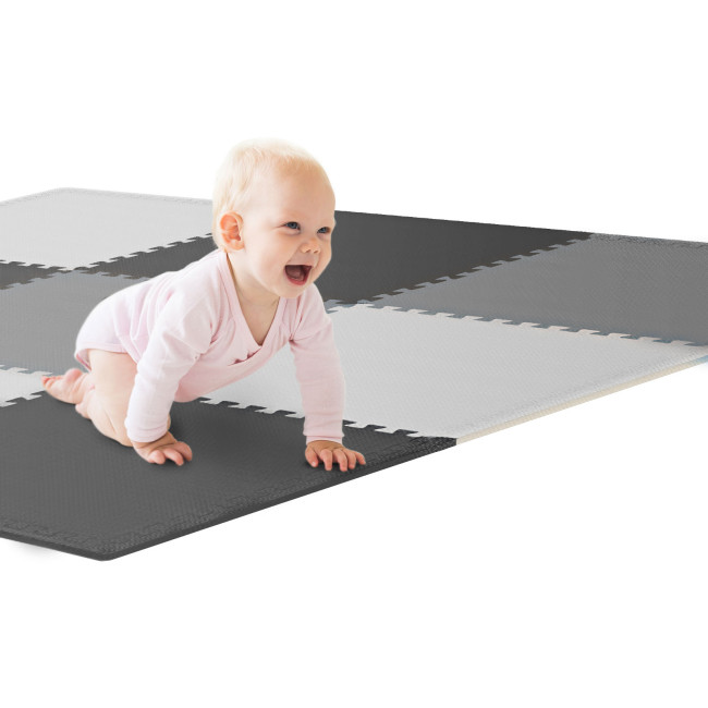 Мат-пазл Hop-Sport EVA 1см HS-A010PM - 9 частей черный/белый/серый