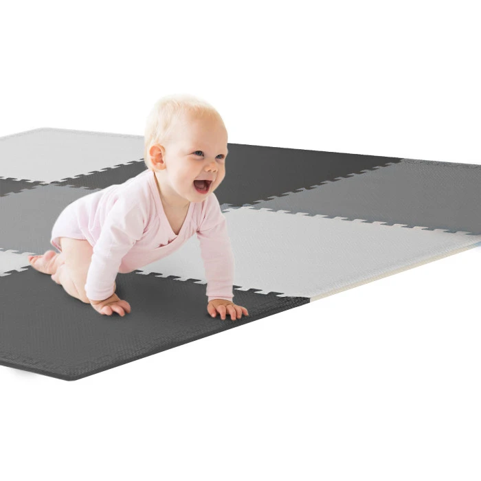 Мат-пазл Hop-Sport EVA 1см HS-A010PM - 9 частин чорний/білий/сірий