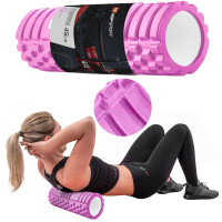 Роллер массажер (валик, ролик) Hop-Sport EVA 45см розовый