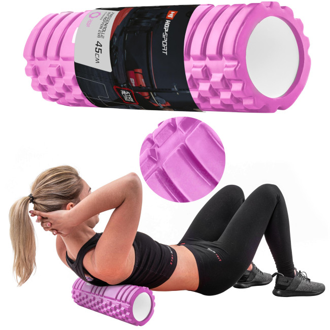 Роллер массажер (валик, ролик) Hop-Sport EVA 45см розовый