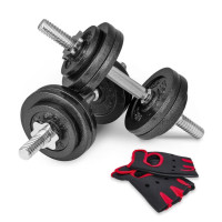 Гантелі металеві Hop-Sport New 2 х 15кг із рукавичками