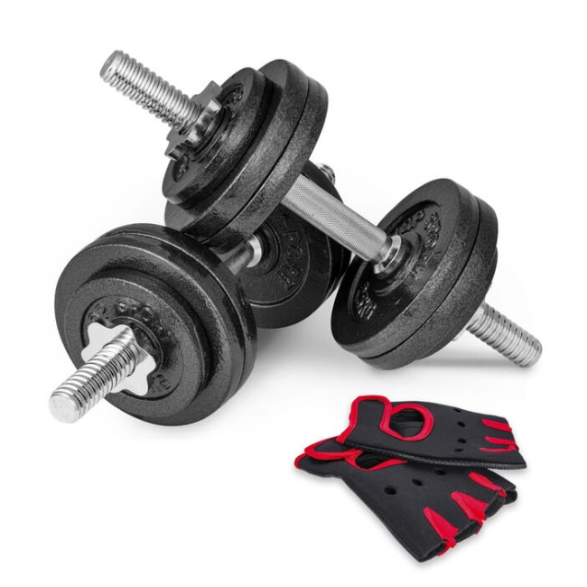 Гантелі металеві Hop-Sport New 2 х 15кг із рукавичками