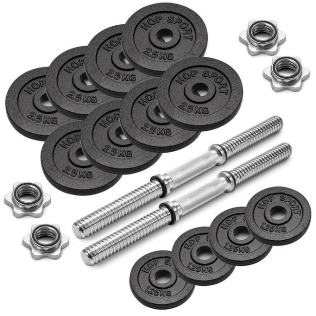 Гантелі металеві Hop-Sport New 2 х 15кг із рукавичками