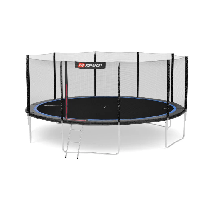 Батут Hop-Sport 16ft (488см) чорно-синій з зовнішньою сіткою