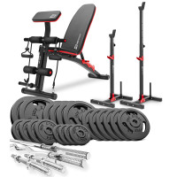 Набор STRONG 146кг со скамейкой HS-1035 и стойками 1005L