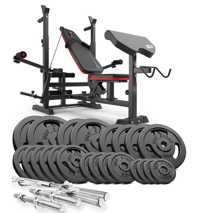 Набор STRONG 179кг со скамейкой HS-1075