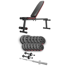 Набір Hop-Sport Premium 38кг з лавою HS-1010 Pro, штангою та гантелями
