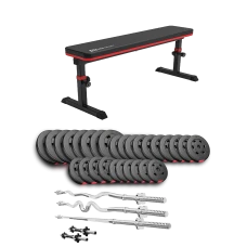 Набір Hop-Sport Premium 173кг з лавою HS-1025 Pro, штангами та гантелями