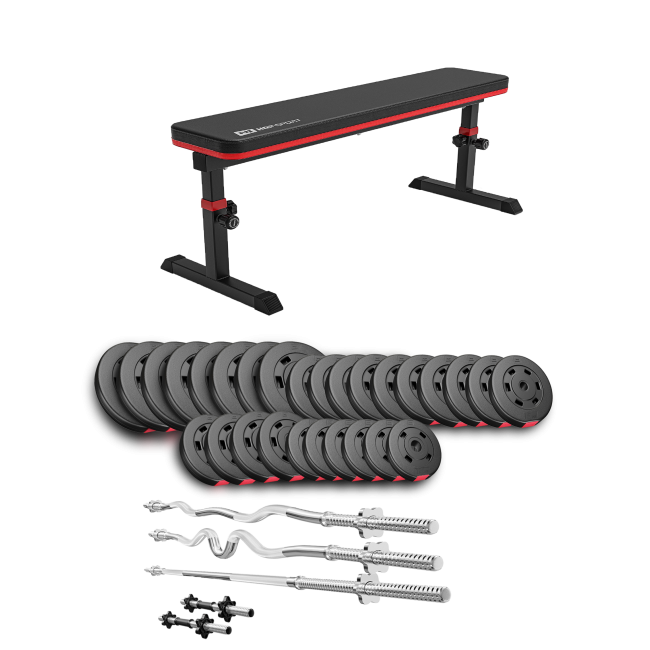 Набір Hop-Sport Premium 173кг з лавою HS-1025 Pro, штангами та гантелями