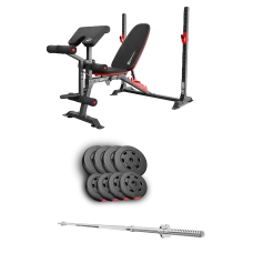 Набір Hop-Sport Premium 39кг з лавою HS-1095 та штангою