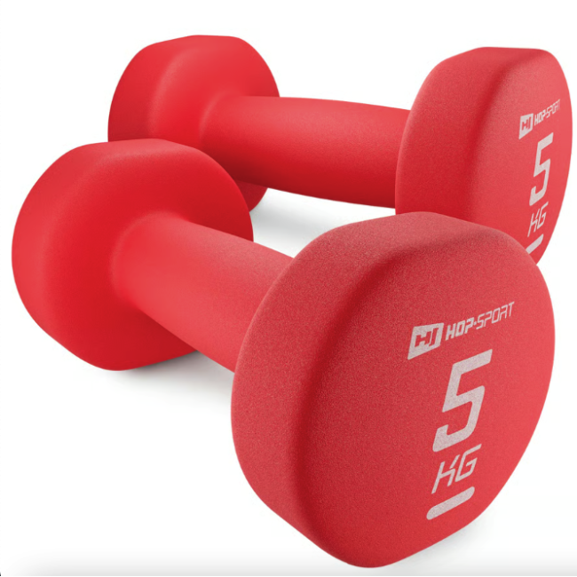 Гантели для фитнеса неопреновые круглые Hop-Sport HS-V050DR 2x5кг красный