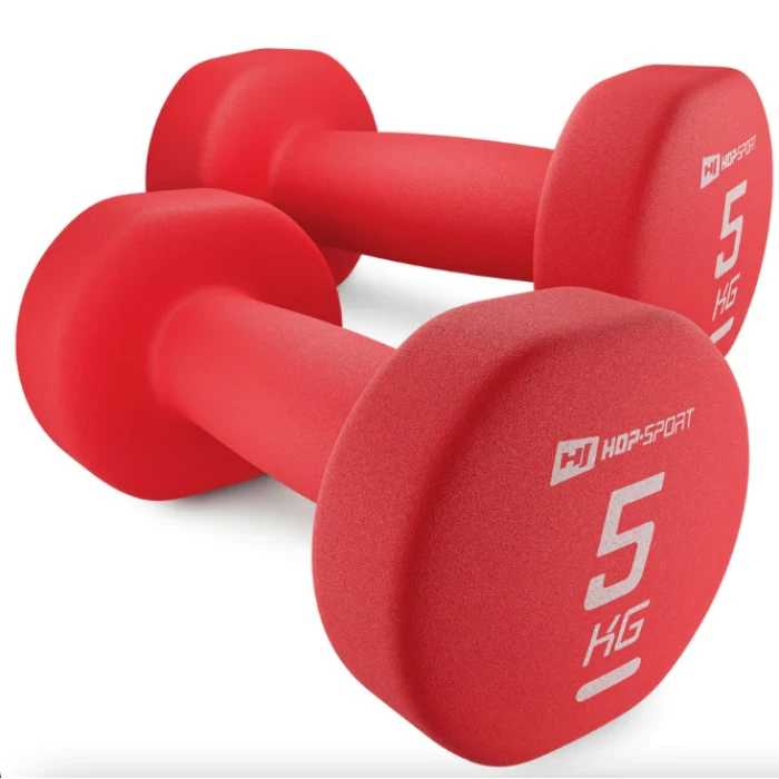 Гантели для фитнеса неопреновые круглые Hop-Sport HS-V050DR 2x5кг красный