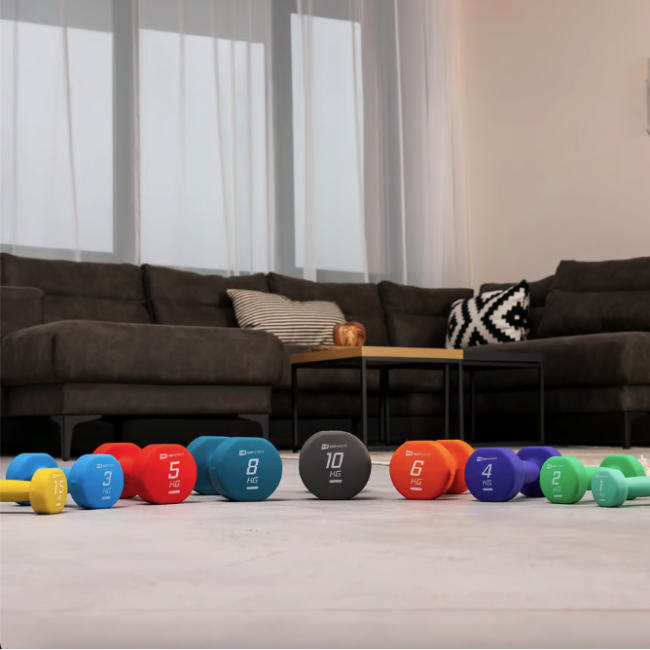 Гантели для фитнеса неопреновые круглые Hop-Sport HS-V050DR 2x5кг красный