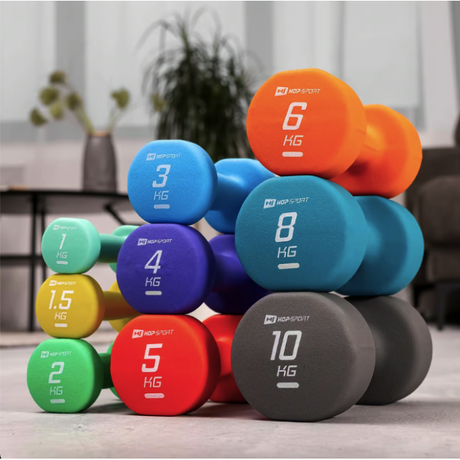 Гантели для фитнеса неопреновые круглые Hop-Sport HS-V050DR 2x5кг красный