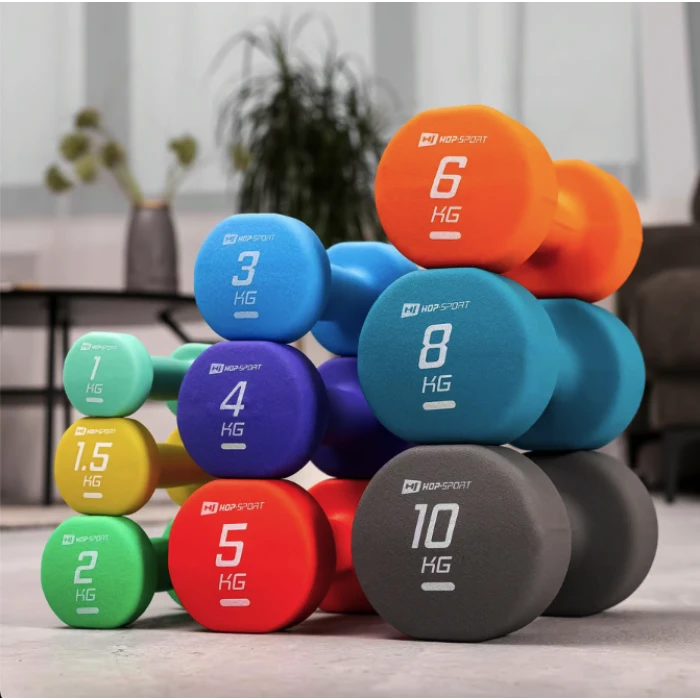 Гантели для фитнеса неопреновые круглые Hop-Sport HS-V050DR 2x5кг красный