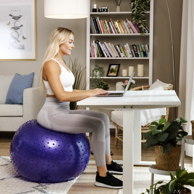 Фітбол масажний Hop-Sport 65см фіолетовий + насос