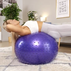 Фитбол массажный Hop-Sport 65см фиолетовый + насос