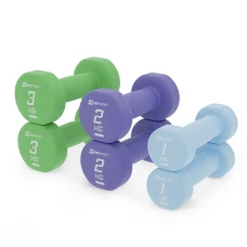 Набор круглых фитнес гантелей HS-V121DRS с подставкой 12кг разноцветные.