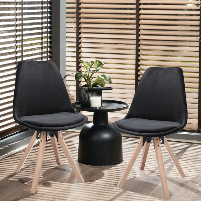 Стілець Saida Jumi у скандинавському стилі з дерев'яними ніжками чорний