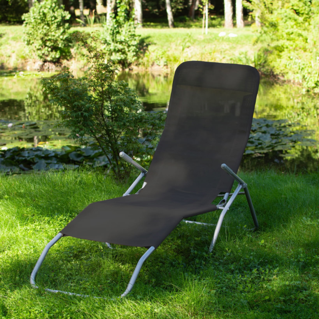 Кресло-шезлонг Jumi раскладной черный