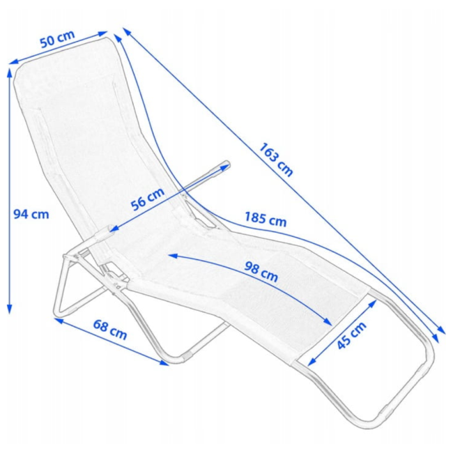 Кресло-шезлонг Jumi раскладной черный
