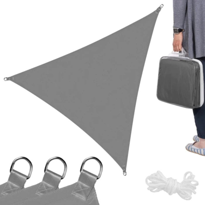 Тент-вітрило Jumi Garden сонцезахисний 3,6 х 3,6 х 3,6 м сірий