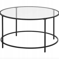 Журнальный столик Leobert Oskar круглый со стеклянной столешницей