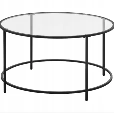 Журнальный столик Leobert Oskar круглый со стеклянной столешницей