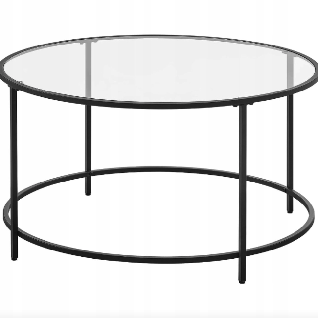 Журнальный столик Leobert Oskar круглый со стеклянной столешницей