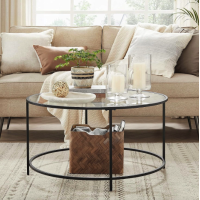 Журнальный столик Leobert Oskar круглый со стеклянной столешницей