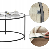 Журнальный столик Leobert Oskar круглый со стеклянной столешницей