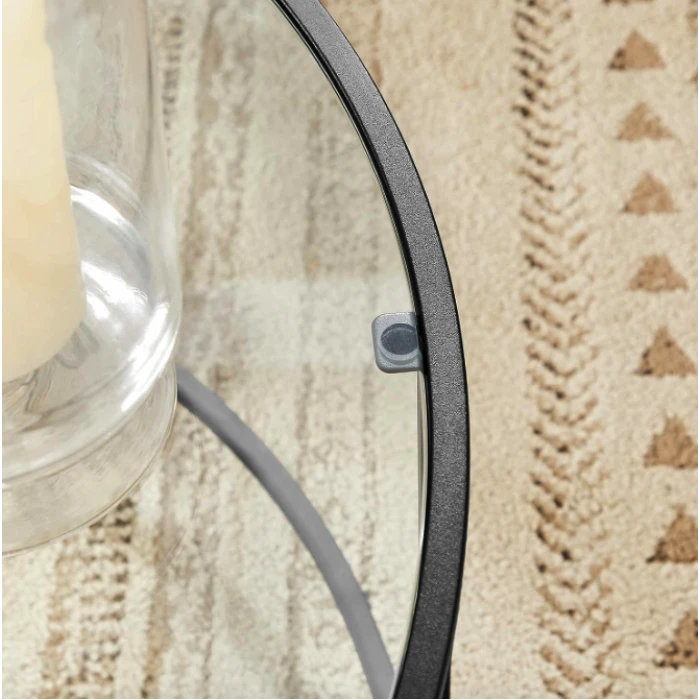 Журнальний столик Leobert Oskar круглий з скляною стільницею