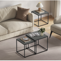 Комплект журнальных столиков Leobert Nika квадратный графитовый.