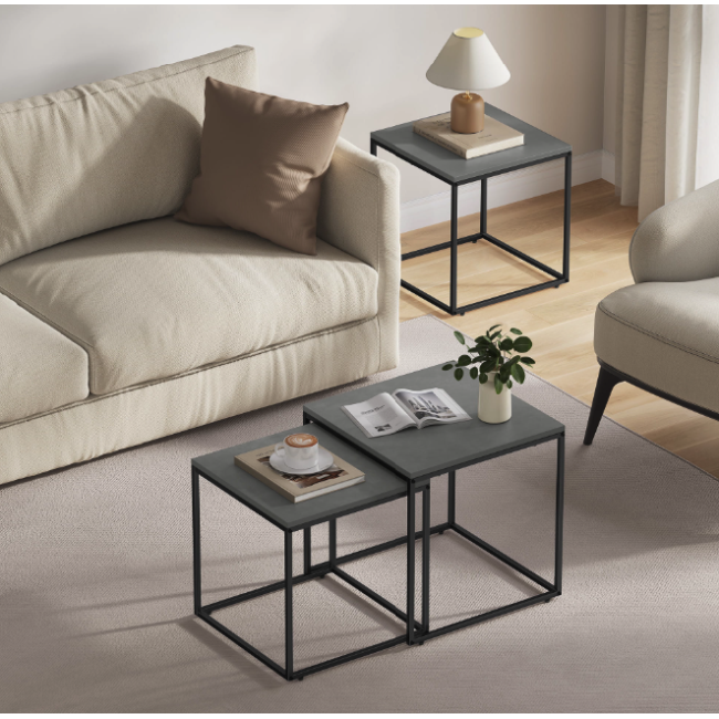 Комплект журнальних столиків Leobert Nika квадратні графітовий