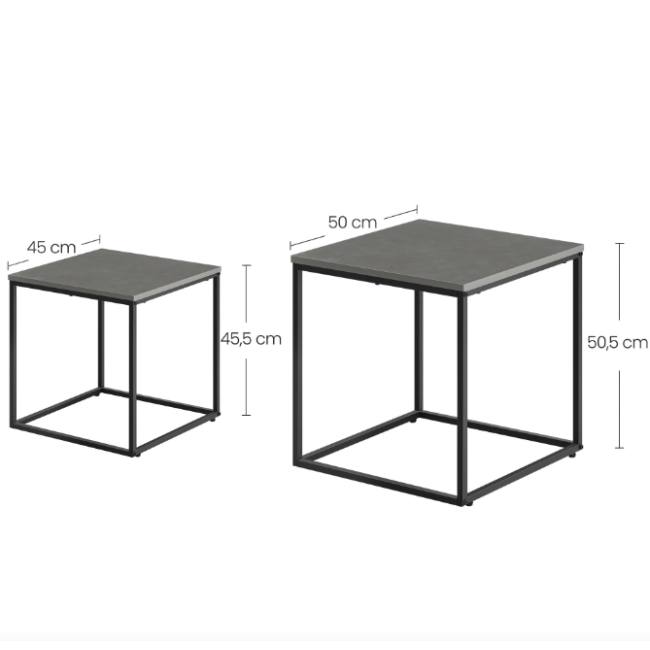 Комплект журнальних столиків Leobert Nika квадратні графітовий