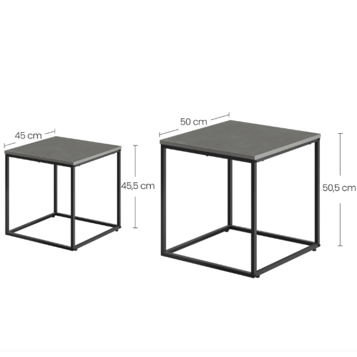 Комплект журнальних столиків Leobert Nika квадратні графітовий
