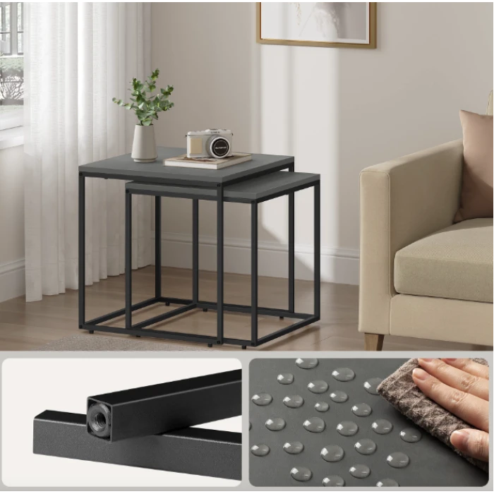 Комплект журнальних столиків Leobert Nika квадратні графітовий