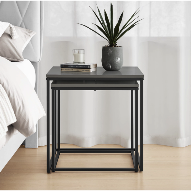 Комплект журнальних столиків Leobert Nika квадратні графітовий