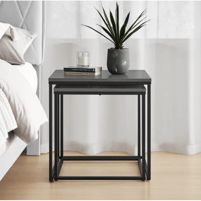 Комплект журнальних столиків Leobert Nika квадратні графітовий