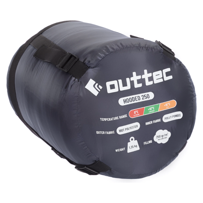 Спальний мішок ковдра Outtec демі з капюшоном синій