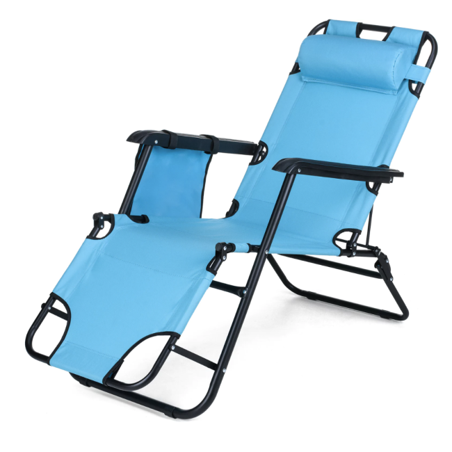 Шезлонг лежак Outtec раскладной бирюзовый