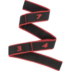 Резинка для фитнеса с петлями Queenfit 86,5х4см черно-красная