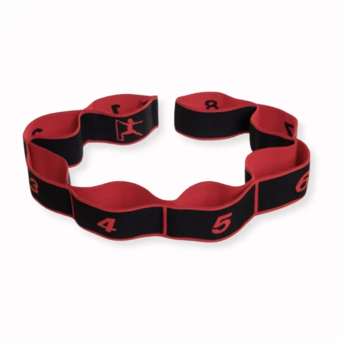 Резинка для фитнеса с петлями Queenfit 86,5х4см черно-красная