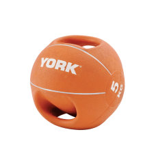 М'яч медбол 5кг York Fitness із двома ручками, помаранчевий