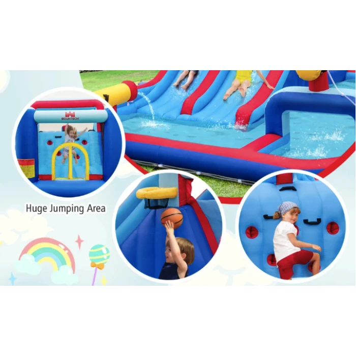 Надувний парк Costway Fun Kids із водними гірками (без вентилятора)