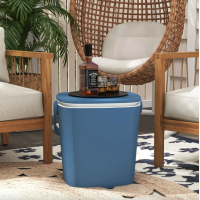 Стол-холодильник Costway Gobar 3-в-1 с подъемной крышкой 15L синий