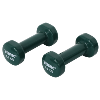 Гантелі для фітнесу вінілові круглі York Fitness 2х1,5кг зелений