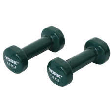 Гантелі для фітнесу вінілові круглі York Fitness 2х1,5кг зелений