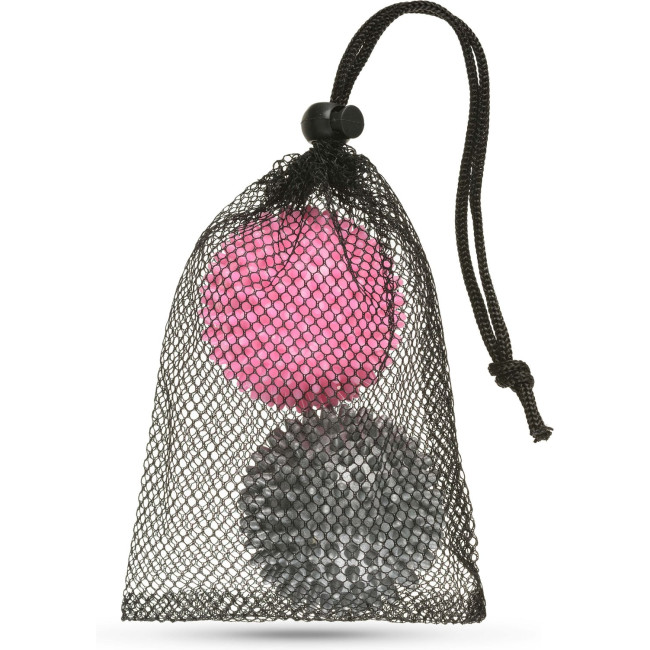 Набір масажних м'ячів Gymtek 70 мм 2 шт твердий/м'який сіро-рожевий